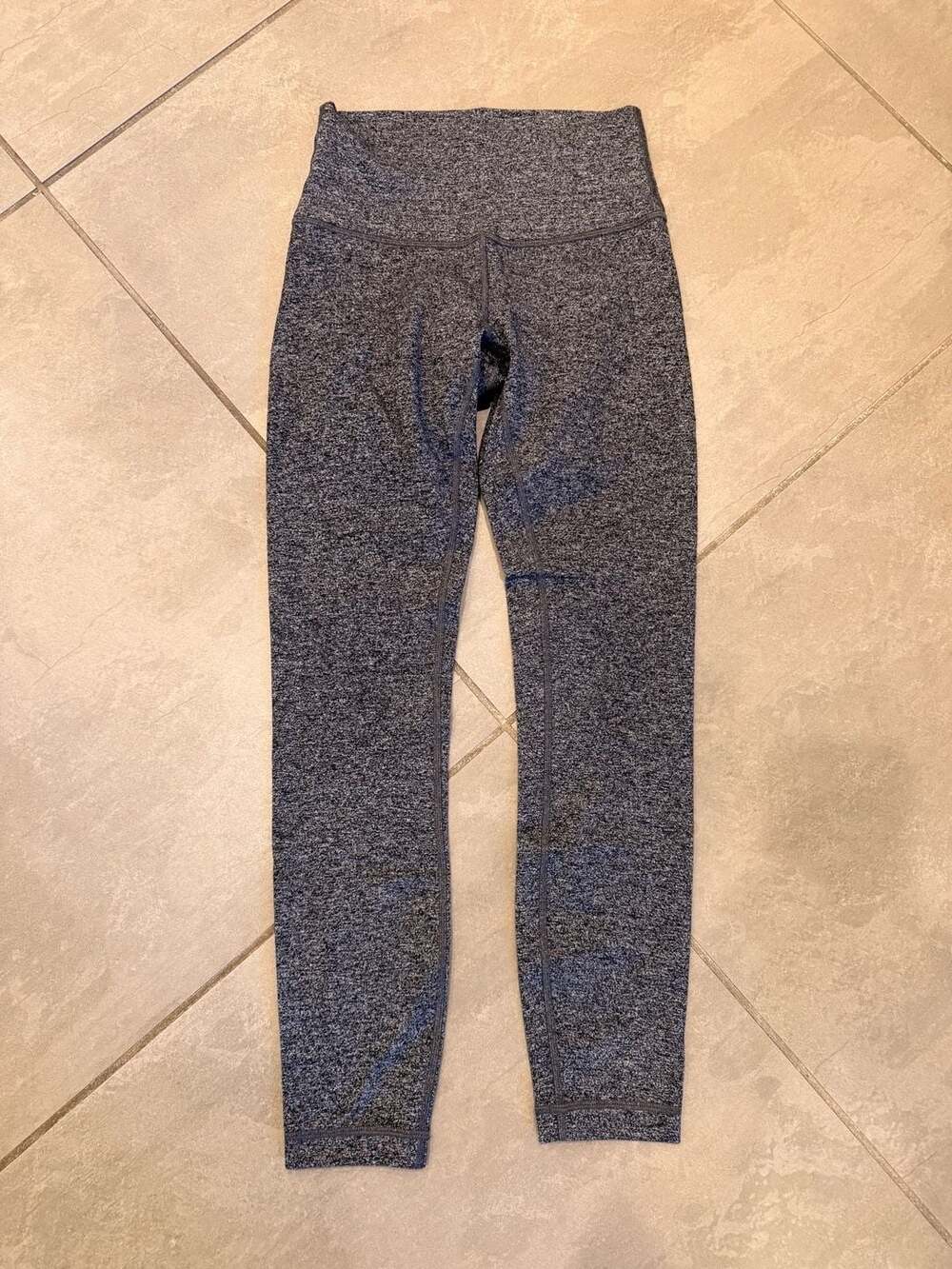 Lululemon Wunder Under High-Rise Tight Heathered Black White 25" Size 4